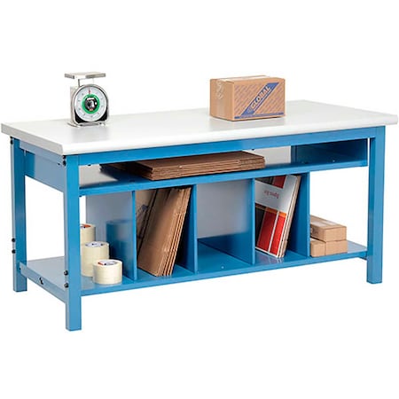 Global Industrial Packing Workbench W/Lower Shelf Kit, Laminate Safety Edge, 60inW x 30inD 244205